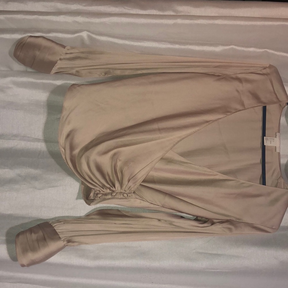 Satin cropped shirt